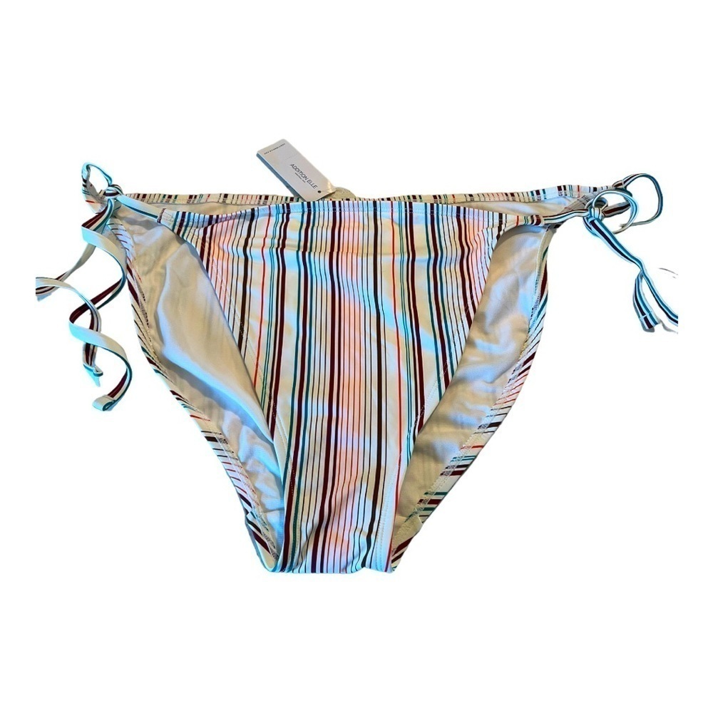 Addition Elle String Bikini Multi Striped Swim Bottom Bikini Separate 1X NEW